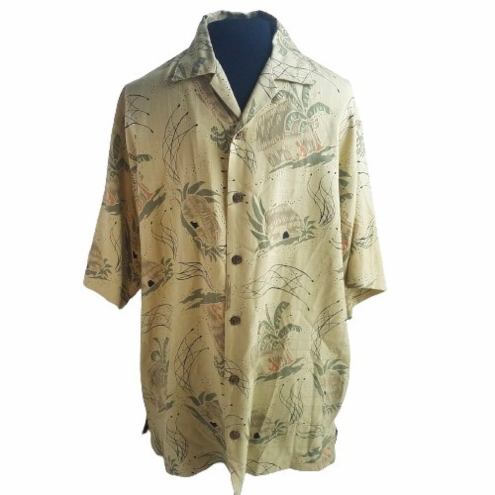 Tommy Bahama Hawaiian Shirt 100% Silk Men's shirt Medium
